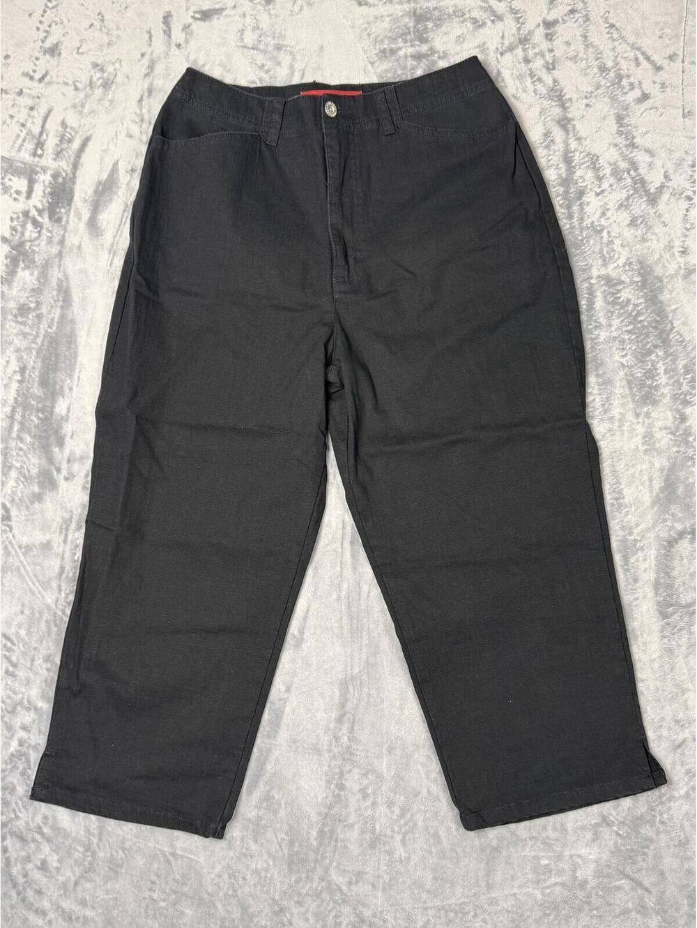 Gloria Vanderbilt Womens Size 10 Black Capri Crop Pants Cotton Blend